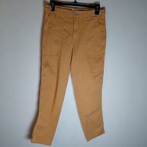 Pistola Erin High Waist Rise Utility Crop Ankle Mustard Yellow Gold 29  Straight